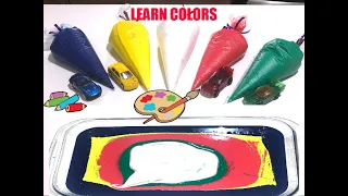 Learn Colors with Surprise Colors Bags / Slime and Cars