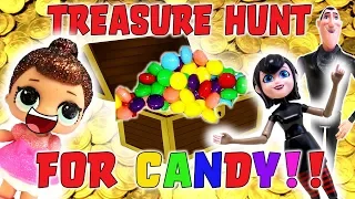 LOL Doll and Hotel Transylvania Treasure Hunt for Candy! Starring Mavis, Drac and Fancy!