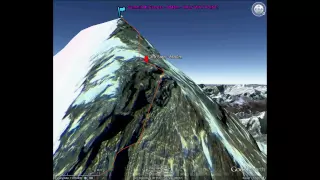 Mount Everest North Ridge Climbing Route in 3D