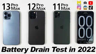 iPhone 13 Pro Max vs 12 Pro Max vs 11 Pro Max Battery Life DRAIN Test in 2022 - Worth Upgrading ?