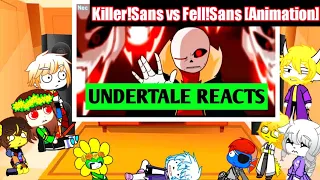 Undertale reacts to Killer!Sans vs Fell!Sans [Animation]