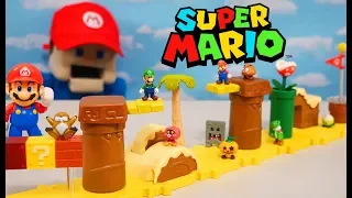 Super Mario Bros U Layer Cake Micro Desert Playset! World of Nintendo Figure Unboxing