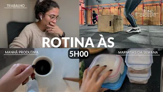 Acordando às 5h30 | Rotina da manhã | Treino, alimentação saudável, trabalho e marmitas da semana