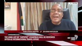 Home Affairs Minister Dr. Aaron Motsoaledi chats about reopening of borders