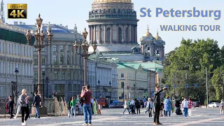 Saint Petersburg Walking Tour 2023 - Russia - 4K 60fps🎧- City Walk With Real Ambient Sounds