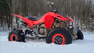 Paddle Tires on my 400x in the Snow | It ended in DISASTER!!!