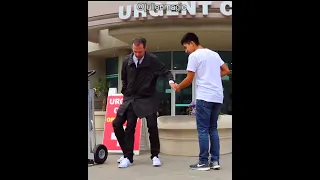 He got so confused! #prank #threelegs #magic