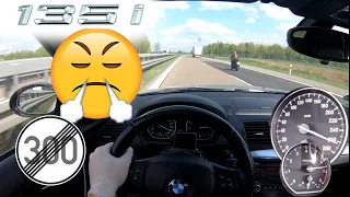 273 kmh !! BMW 135i E88 N54 CRAZY TOP SPEED NO LIMIT AUTOBAHN