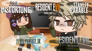 My favourite video game characters react! pt 2. (Little Misfortune, re7-8, ffxiii, Stanley parable)