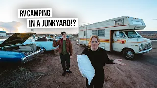 Overnight RV Camping… In a JUNKYARD!? - Our Weirdest Parking Lot Stay Yet! (New Mexico)