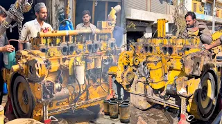 Repairing & Restoration Process of  komatsu Diesel Engine | Rebuild Komatsu D155 Bulldozer Engine