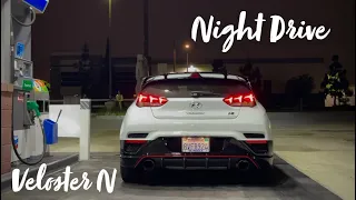 The Hyundai Veloster N at Night