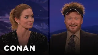 Emily Blunt Brings Conan A Fun Hat | CONAN on TBS