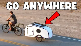 I built a camper I can pull with my BIKE!