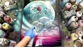 City in the Space shell - SPRAY PAINT ART by Skech