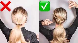 КРАСИВАЯ ПРИЧЕСКА ВМЕСТО ОБЫЧНОГО ХВОСТА. И ПРОСТО, И БЫСТРО! 👍🏻 Super easy ponytail for school