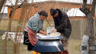 Grandma Made Rice Flour at the Old Mill | Rice Halwa recipe in Azerbaijan