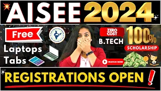 🔊AISEE Scholarship 2024🤑BTech Scholarship💯Free Engineering💻Free Tabs📔#BTech #Scholarship #AISEE