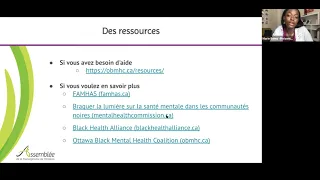 La santé mentale dans la communauté africaine, caribéenne et noire (ACN) par Marie Remy