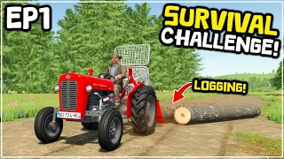 WE BOUGHT OUR FIRST LAND! - FS22 Survival Challenge! - Episode 1