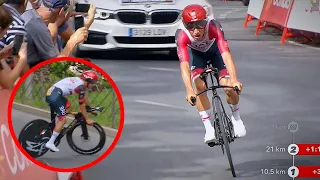 Rider takes a WRONG Turn During Time Trial | Vuelta a España 2022 Stage 10