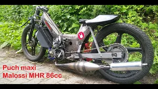 Puch Maxi 86cc malossi big bore LC water cooled drag racer story