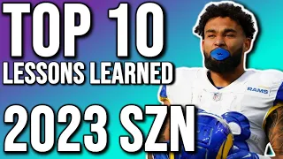 Top 10 Fantasy Football Lessons Learned from the 2023 Season