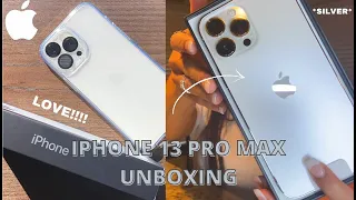 IPHONE 13 PRO MAX UNBOXING (SILVER)📲 *First Impressions + Camera Test + Accessories*