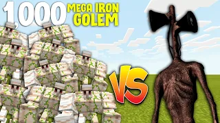 1,000 Mega Iron Golem vs Siren Head in Minecraft