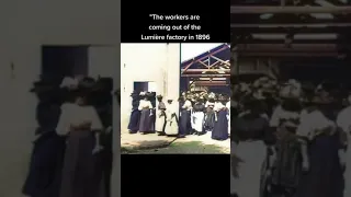 The workers are coming out of the Lumière factory in 1896 #oldfootage #colorized #shorts