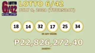 PCSO Lotto Draw Today July 8,2021 Thursday 9:00 p.m. draw results