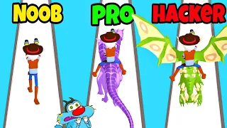 NOOB vs PRO vs HACKER | In Monster Catch Run Game | With Oggy And Jack | Part-4 | Oggy Game