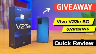 GIVEAWAY : Vivo V23e 5G Unboxing & Quick Review | 60Hz Display , 50MP Camera , Dimensity 810 & more