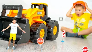 Глеб играет Машинками JCB (3D эффекты)