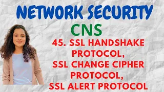 #45. SSL Handshake Protocol, SSL Change Cipher Protocol, SSL Alert Protocol |CNS|