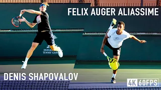 Denis Shapovalov & Felix Auger Aliassime - Court Level Practice [4k 60fps]