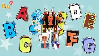 Alphabet Transforming robot A~G combine Heavy equipment tank learn for kids english [toyLOL]