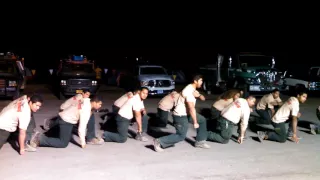 The SAMOA Fire Hand Crew do the HAKA at the Gasquet Fire