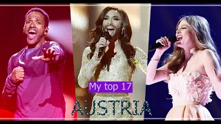 My top 17 - Austria in the Eurovision Song Contest (2000-2021)