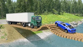 Mobil vs Log Bridge #2 - BeamNG Drive