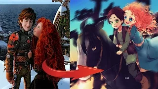 Принцесса Диснея Мерида в стиле аниме.  Princess Disney Merida in the style of anime