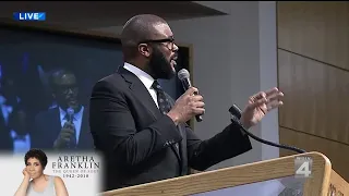 Tyler Perry at Aretha Franklin's funeral service