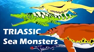 Sea Monsters in Dinosaur Times (Triassic) :: Prehistoric Sea Creatures Size Comparison