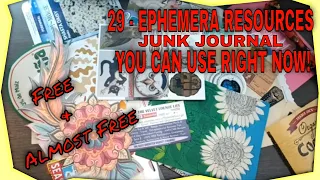 29 Free Unique Antique Vintage & More Junk Journal Ephemera Paper Supplies Resources