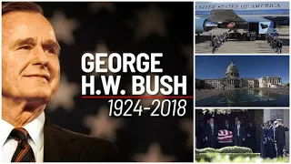 President George HW Bush returns to capital to lie in state