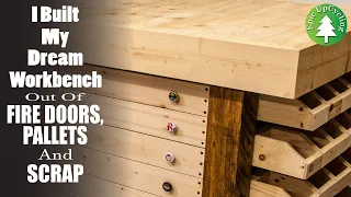 A Very Solid Workbench made from Fire Doors, Pallets, and Scrap.