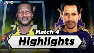 Quetta Gladiators vs Peshawar Zalmi | Full Match Highlights | Match 4 | 22 Feb | HBL PSL 2020|MB1