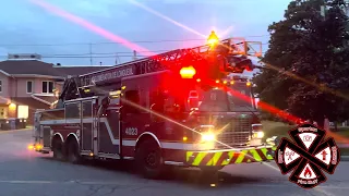 Longueuil l SSIAL spare quint 4023 responding to fire alarm activation