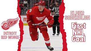 Elmer Soderblom #85 (Detroit Red Wings) first NHL goal Oct 14, 2022