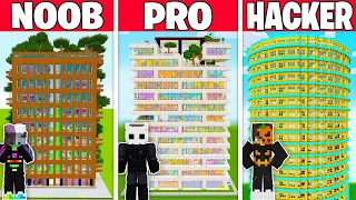 NOOB vs PRO vs HACKER: EN UZUN APARTMAN YAPI KAPIŞMASI! - Minecraft